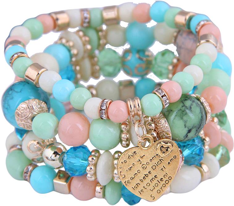 Dámsky korálkový wrapový náramok – sada 4 ks – KW8123-5