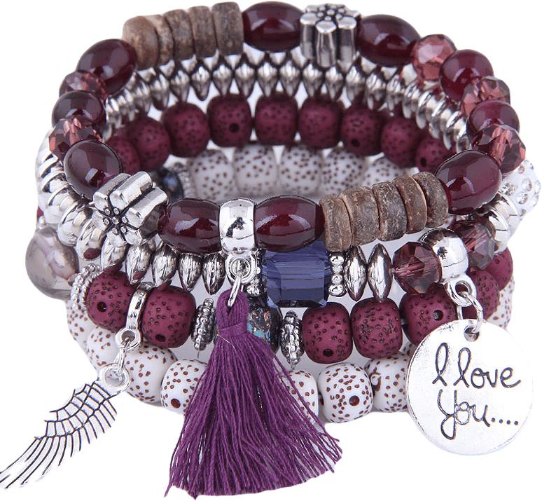 Dámsky korálkový wrapový náramok – sada 4 ks – KW8251