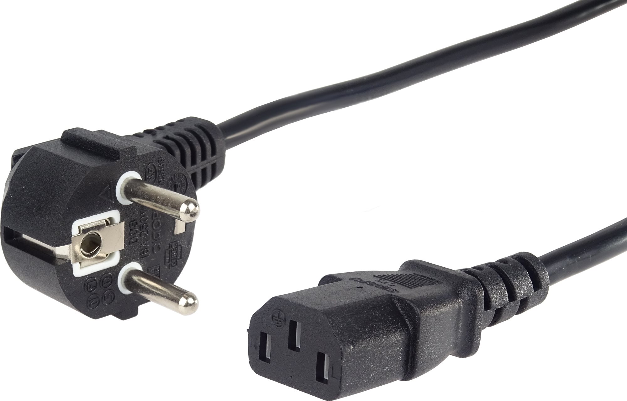 PremiumCord napájecí 230 V k PC, 2 m čierny