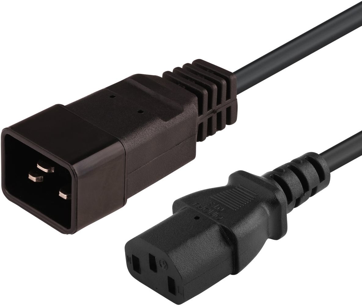 PremiumCord sieťový prepojovací 230 V 10 A 3 m, konektory IEC 320 C13 – IEC 320 C20