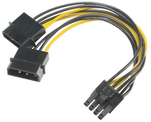 AKASA napájacia redukcia 4-pin Molex na 8-pin PCIe