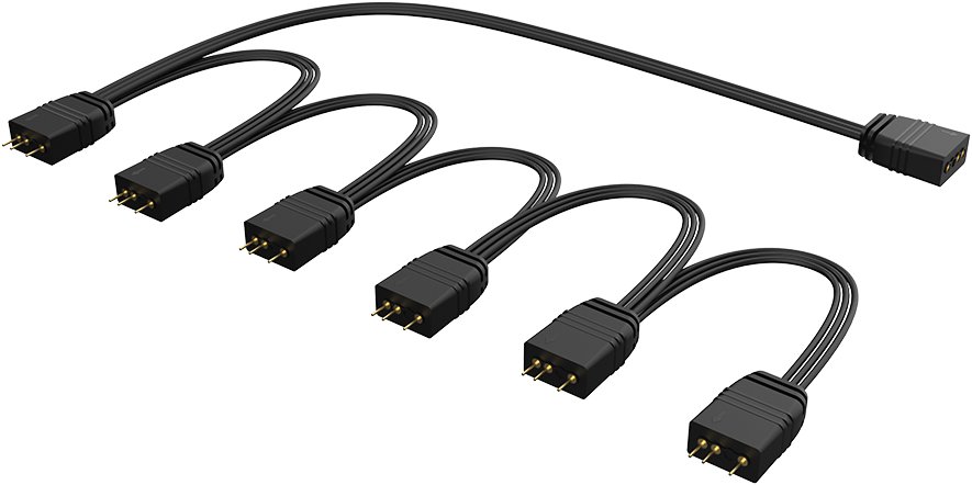 AKASA – 1 na 6 adresovateľný RGB splitter/AK-CBLD13-85BK