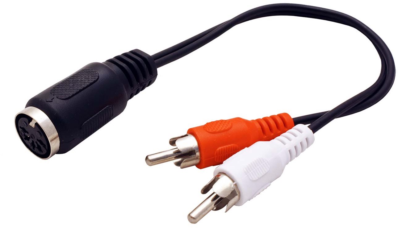OEM Kábel audio DIN 5pin (F) <- 2× cinch, 20 cm