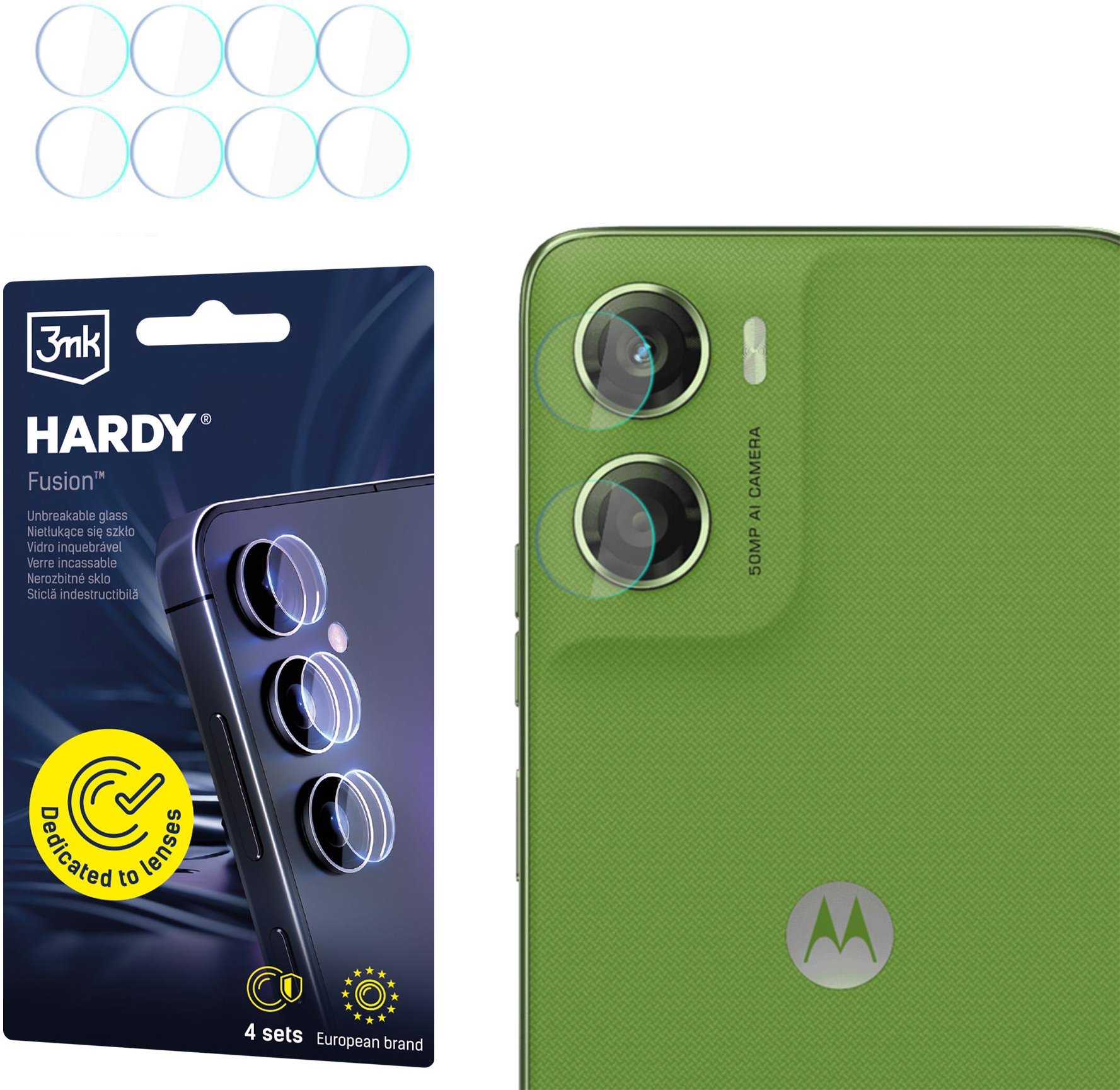 3MK hybridné sklo HARDY Fusion Lens Protection pre Motorola Moto G06/ Moto G06 Power (4 ks v balení)