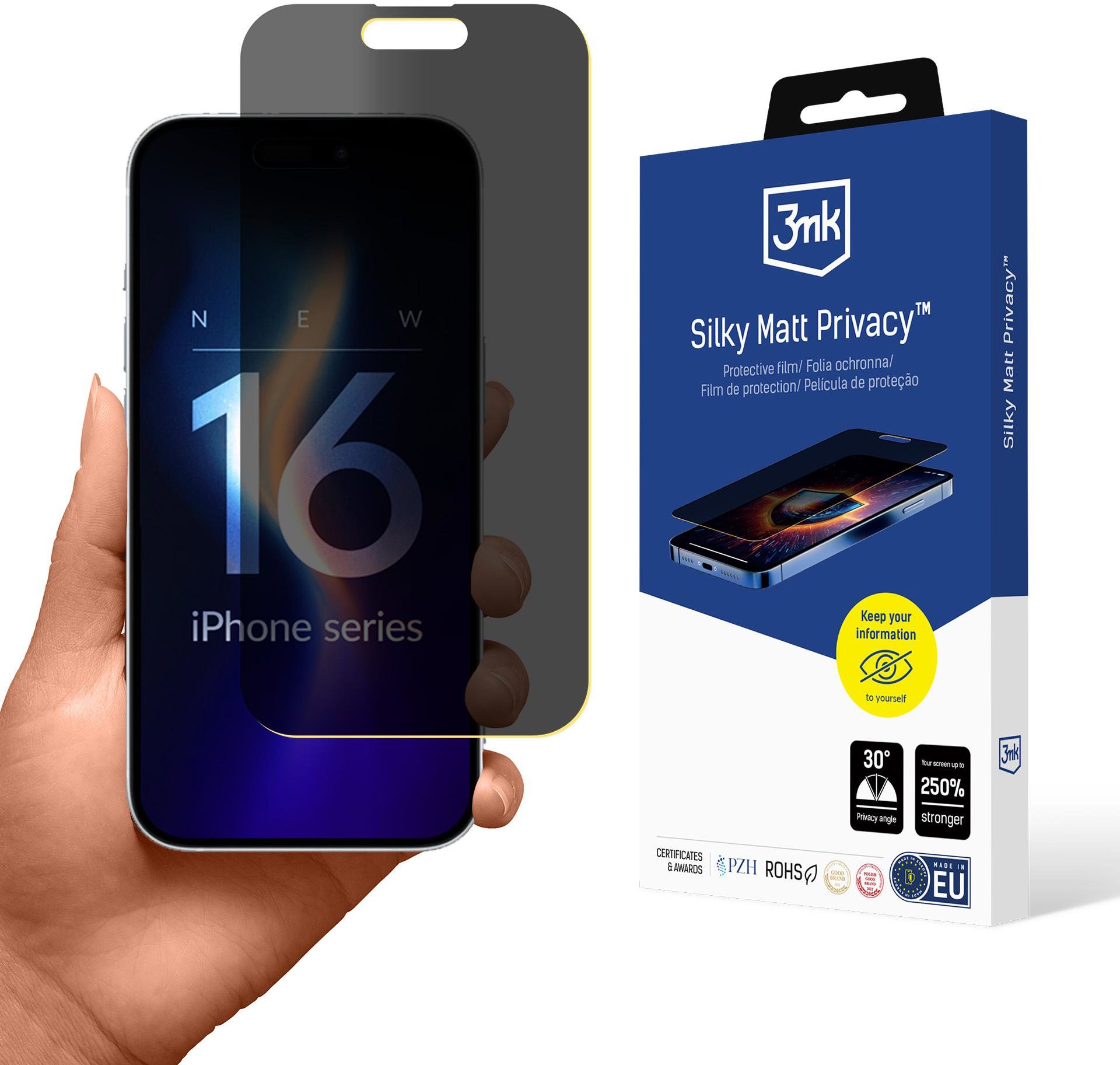 3mk Silky Matt Privacy pre Apple iPhone 16