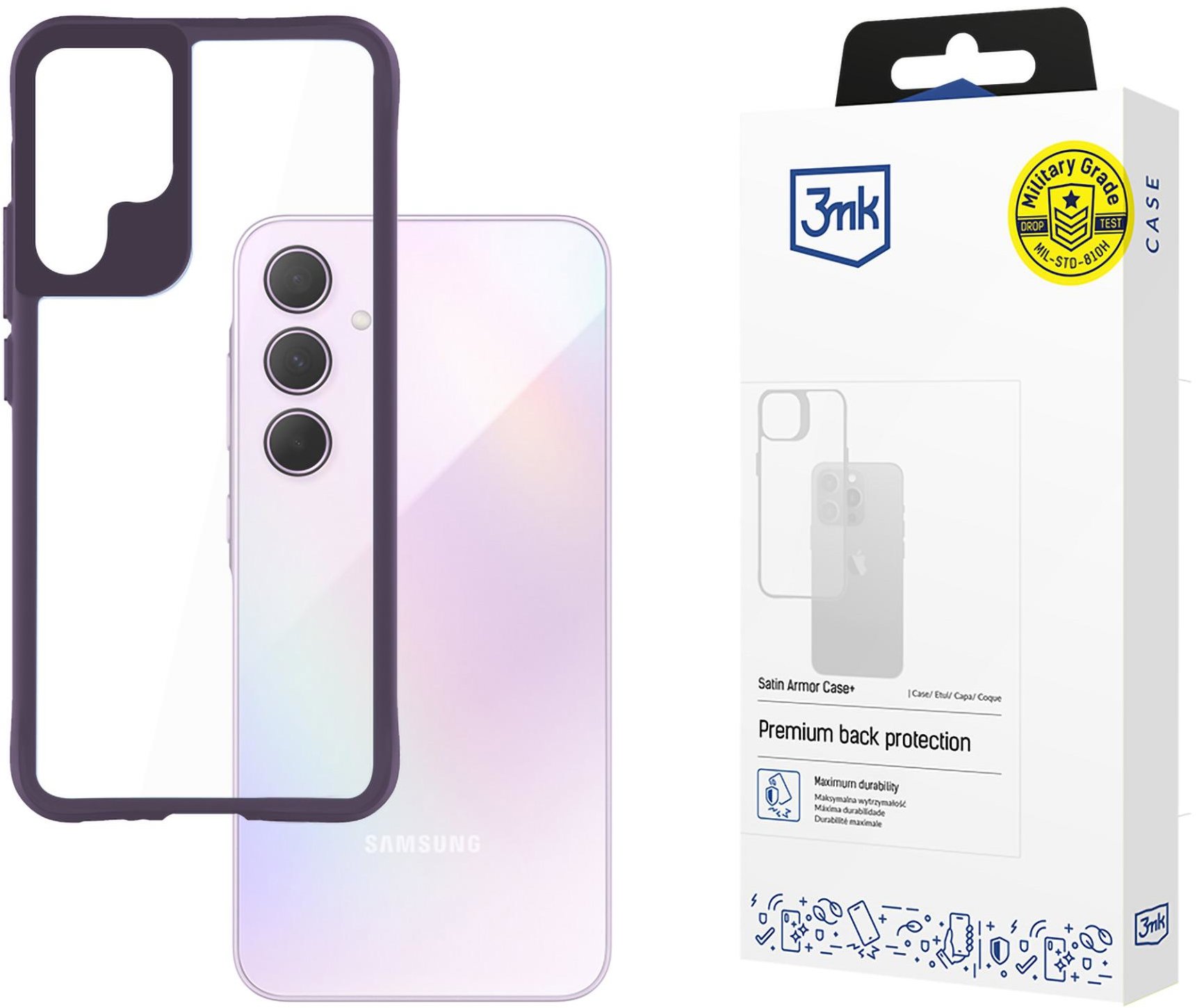3MK Satin Armor Case+ Purple na Samsung Galaxy A35 5G