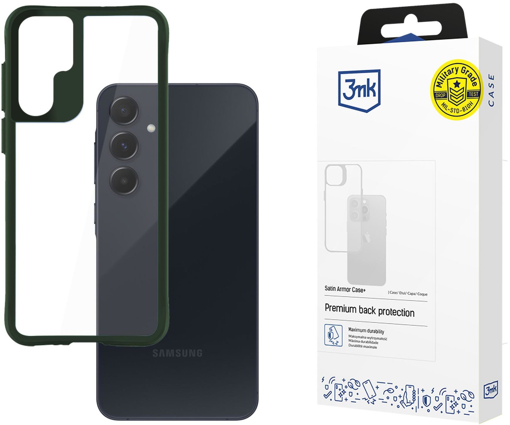 3MK Satin Armor Case+ Green na Samsung Galaxy A55 5G