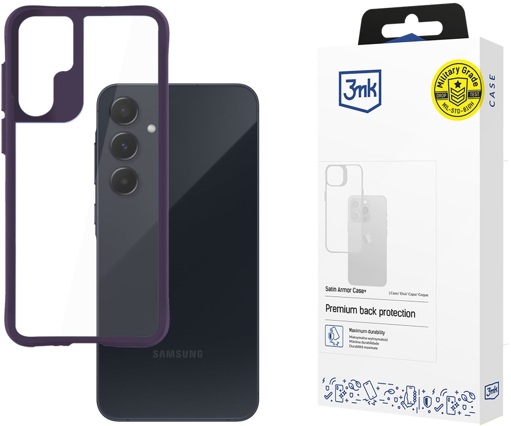 3MK Satin Armor Case+ Purple na Samsung Galaxy A55 5G