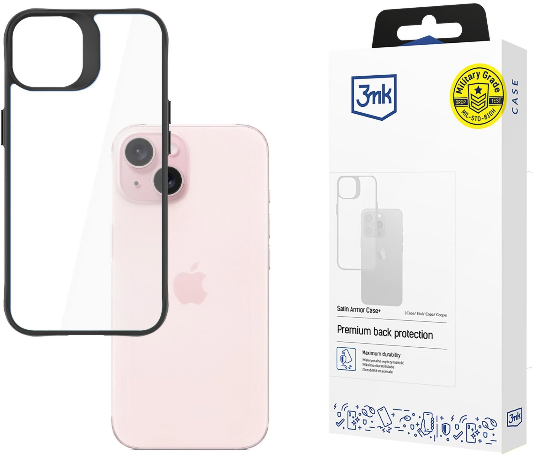 3MK Satin Armor Case+ na Apple iPhone 15