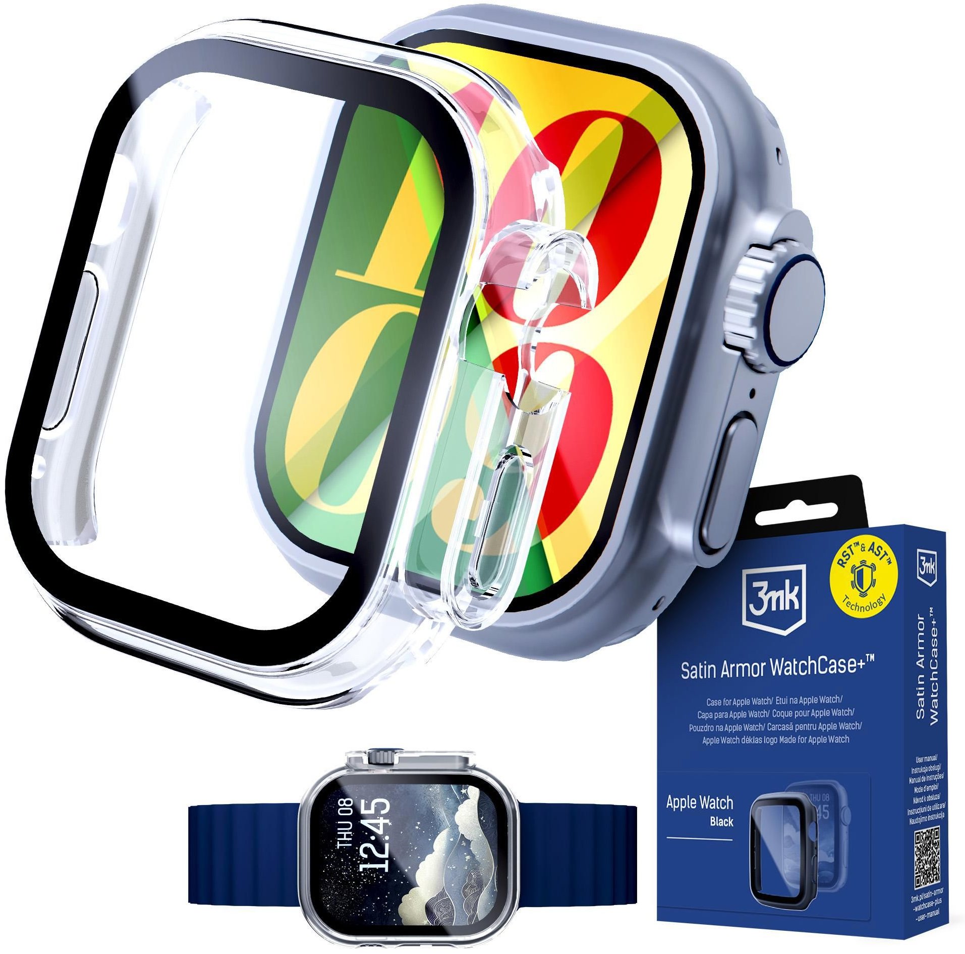 3mk Satin Armor WatchCase+ s tvrdeným sklom na Apple Watch (Ultra gen 1/2/3) 49 mm priehľadný