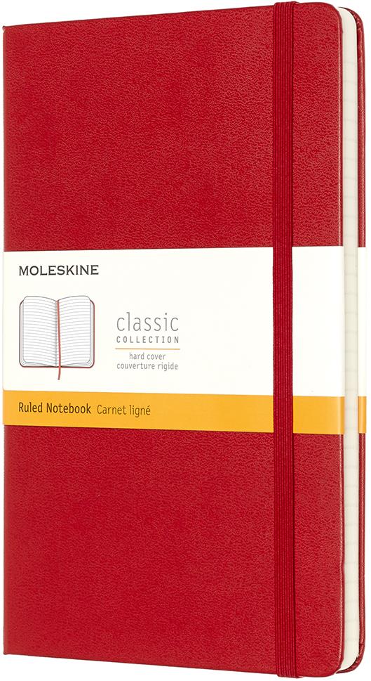 MOLESKINE L, tvrdé dosky, linkovaný, červený