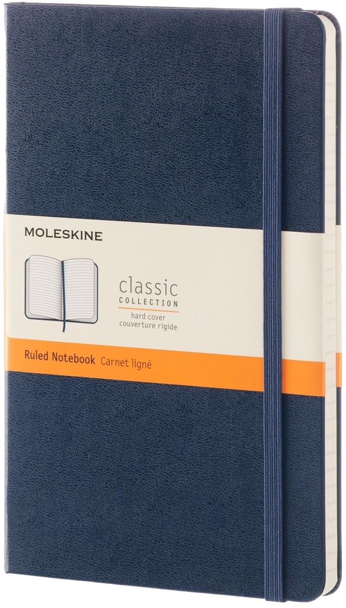 MOLESKINE L, tvrdé dosky, linkovaný, modrý