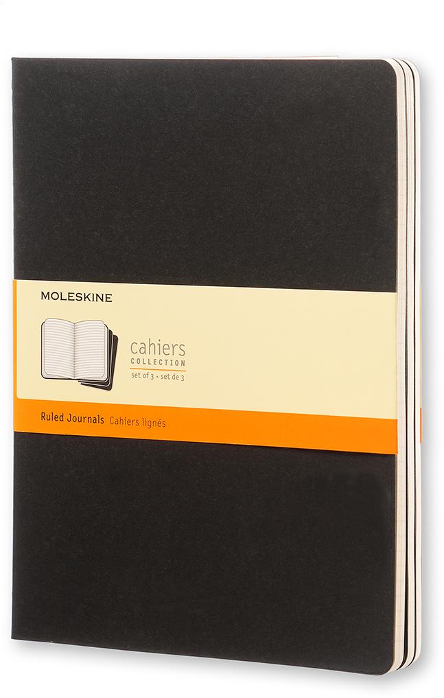 MOLESKINE Cahier XL, čierny – balenie 3 ks