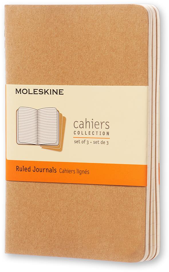 MOLESKINE Cahier S, hnedý – balenie 3 ks