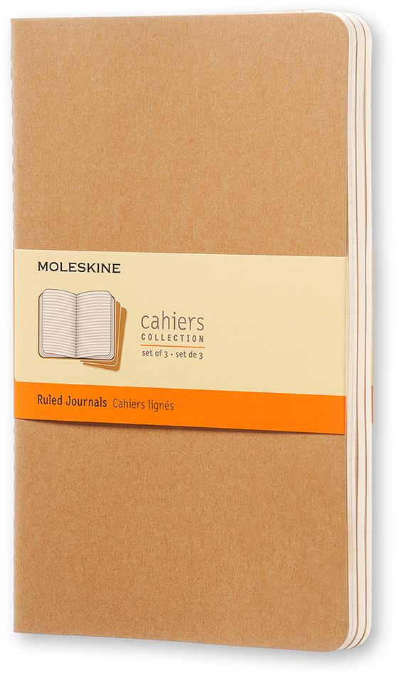 MOLESKINE Cahier L, hnedý – balenie 3 ks