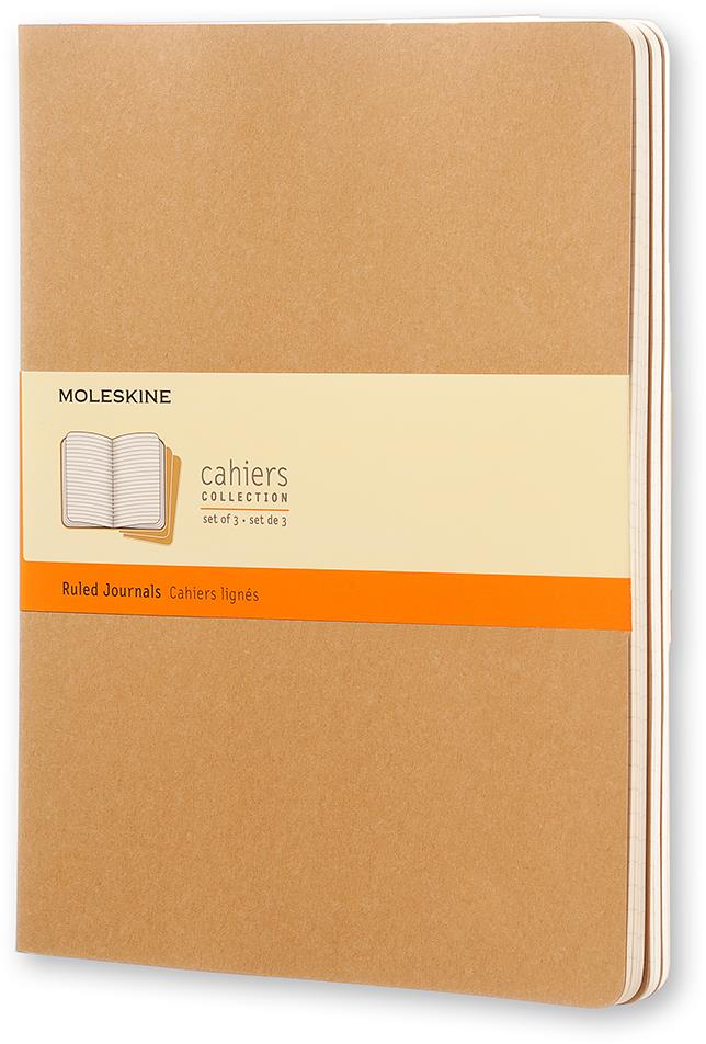 MOLESKINE Cahier XL, hnedý – balenie 3 ks