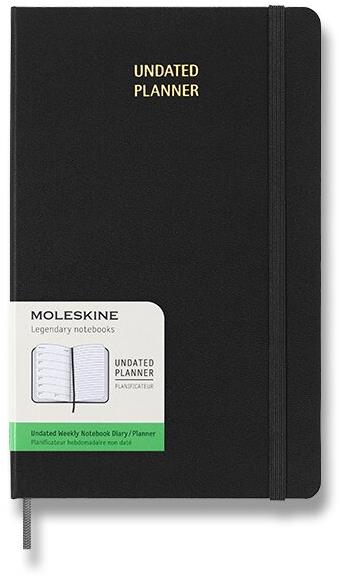 Moleskine 2024 UNI L, tvrdé dosky, čierny