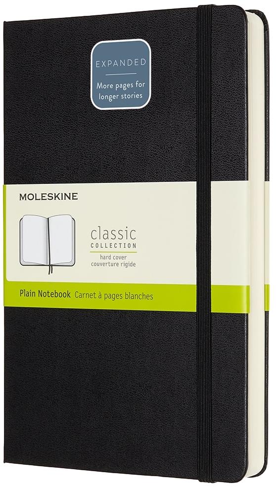 MOLESKINE L expanded, tvrdé dosky, čistý, čierny