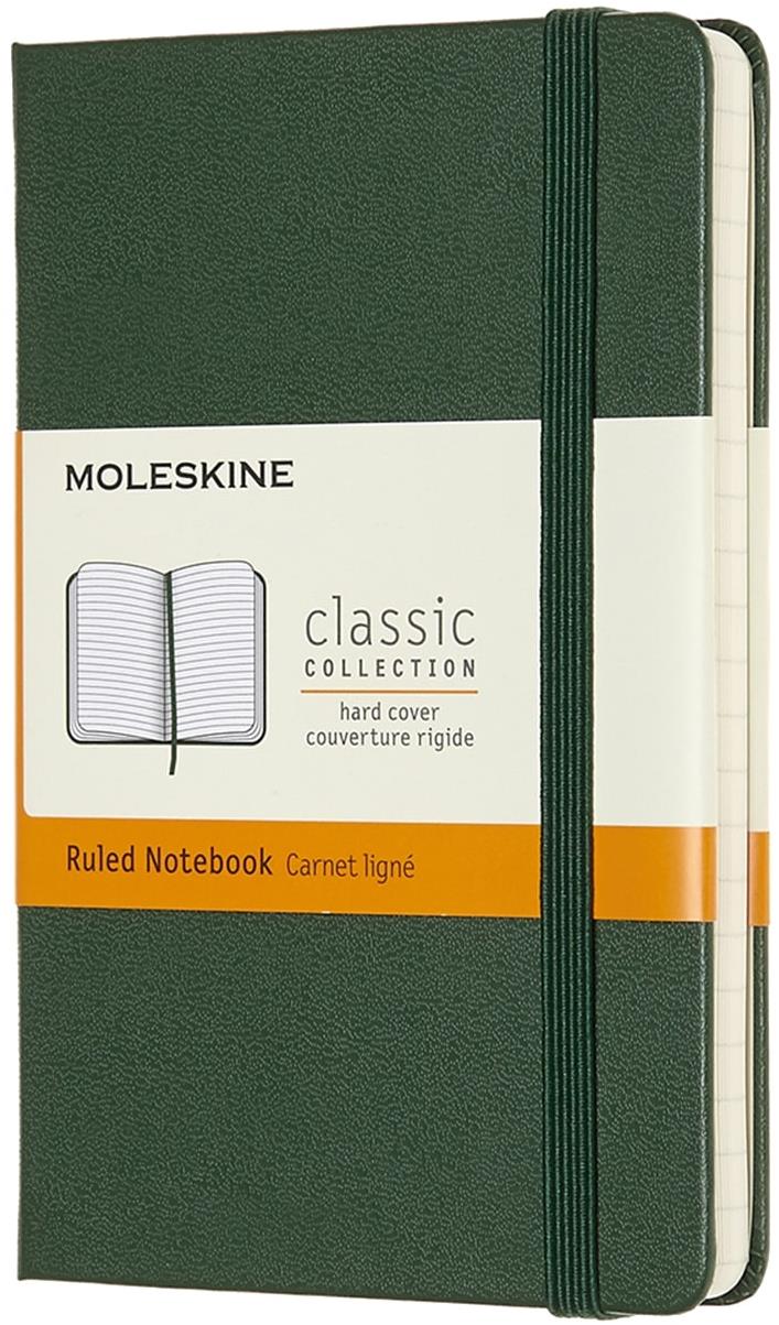 MOLESKINE S, tvrdé dosky, linkovaný, zelený