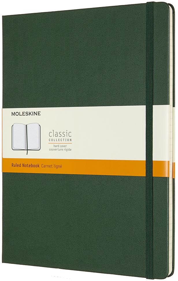 MOLESKINE XL, tvrdé dosky, linkovaný, zelený