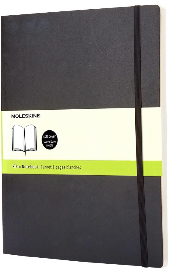 MOLESKINE XL, mäkké dosky, čistý, čierny