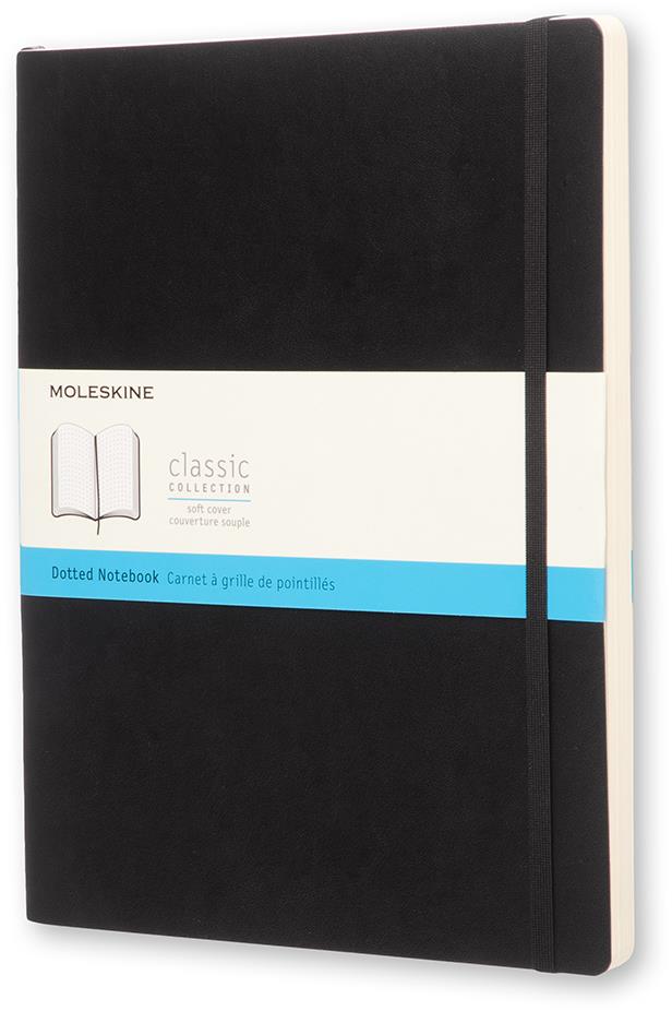 MOLESKINE XL, mäkké dosky, bodkovaný, čierny