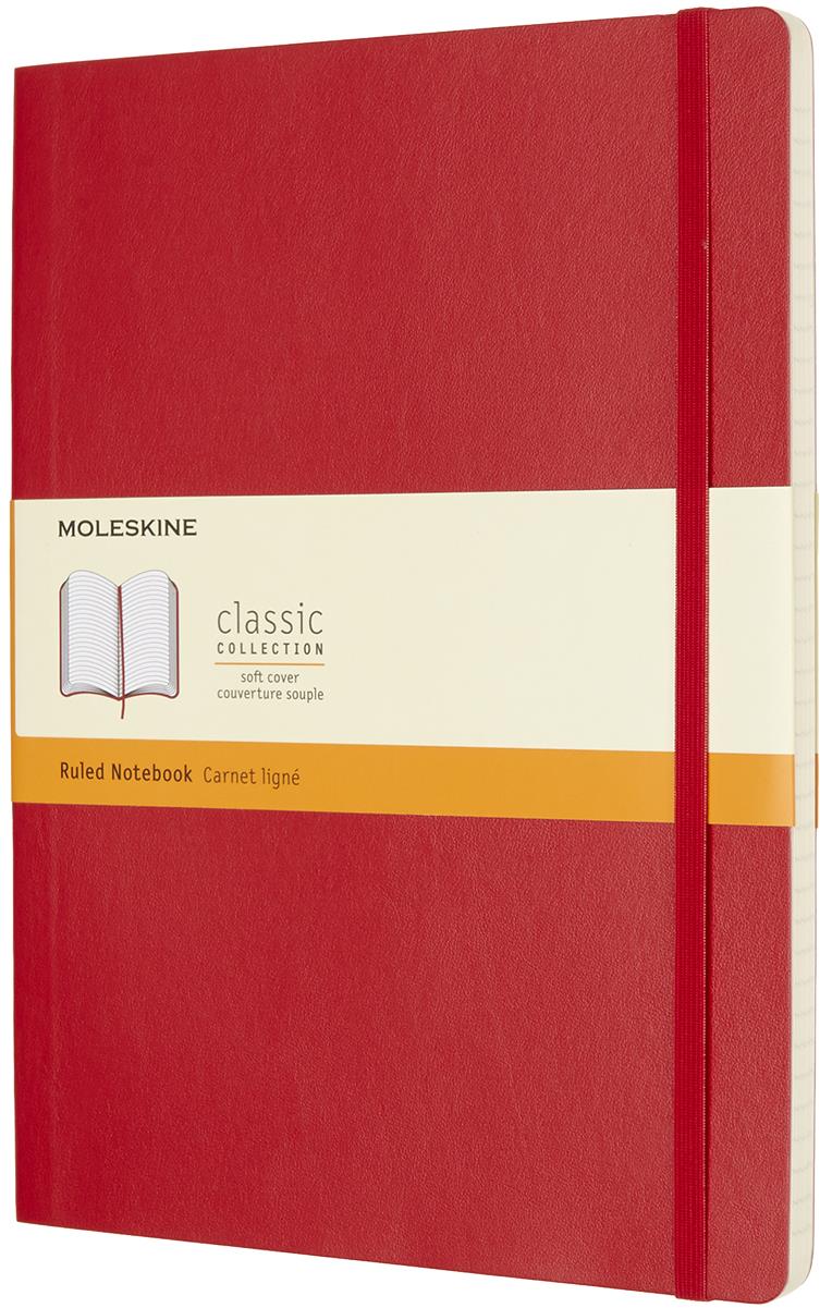 MOLESKINE XL, mäkké doskyy, linkovaný, červený