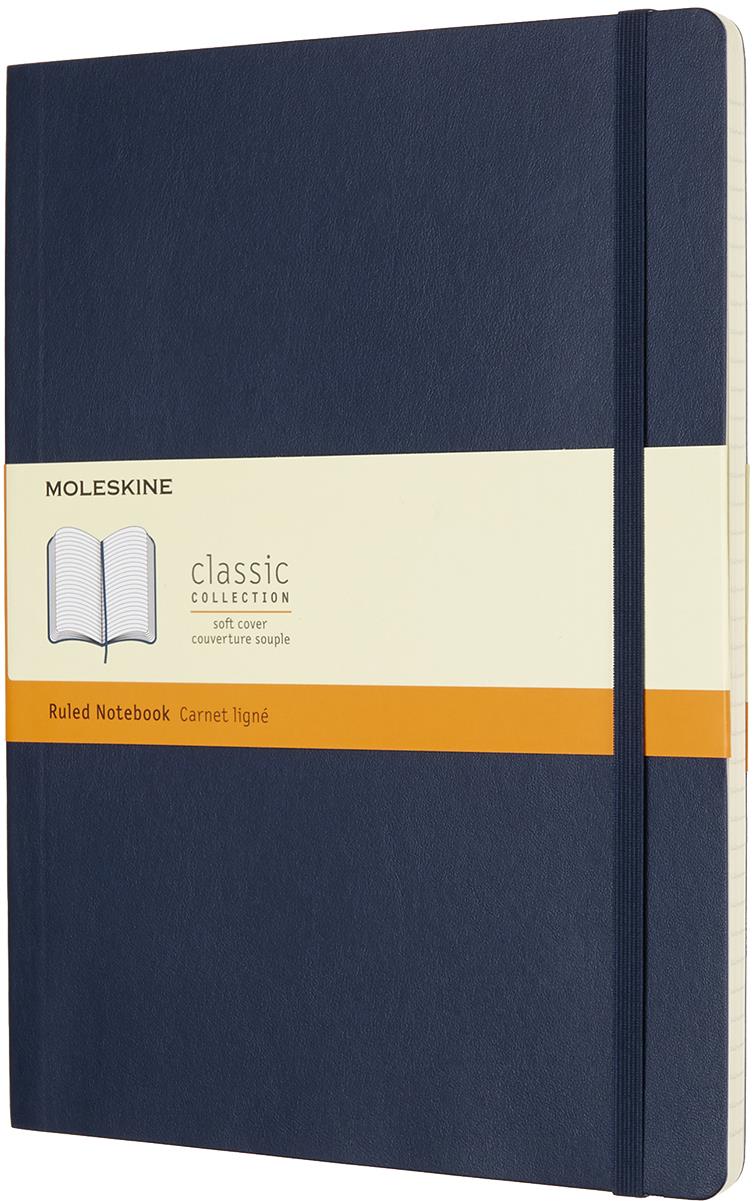 MOLESKINE XL, mäkké dosky, linkovaný, modrý