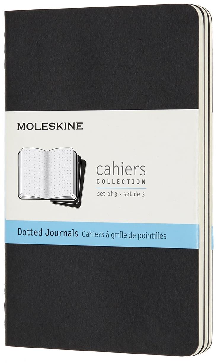 MOLESKINE S, bodkovaný, čierny – balenie 3 ks