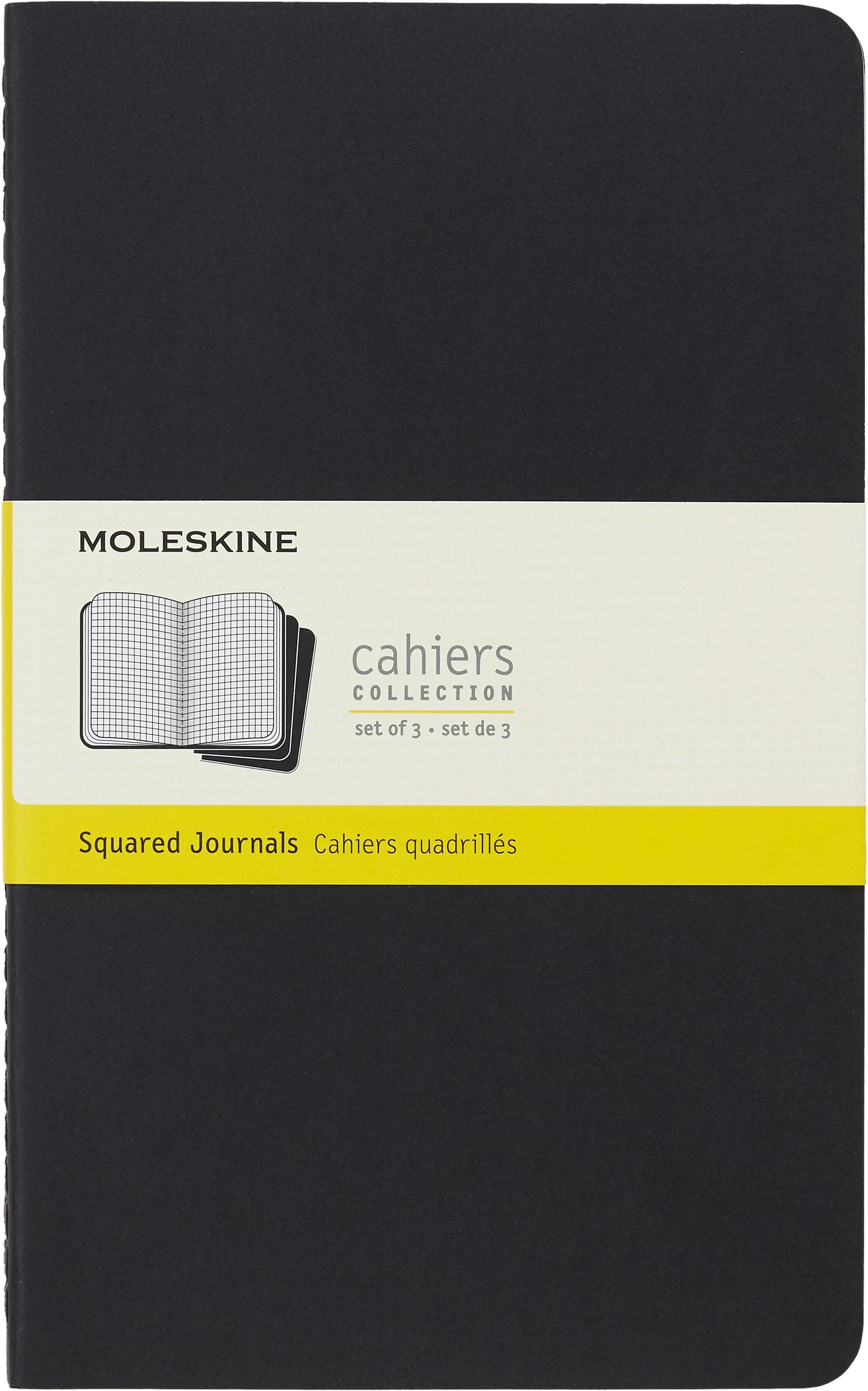 MOLESKINE L, štvorčekový, čierny – balenie 3 ks