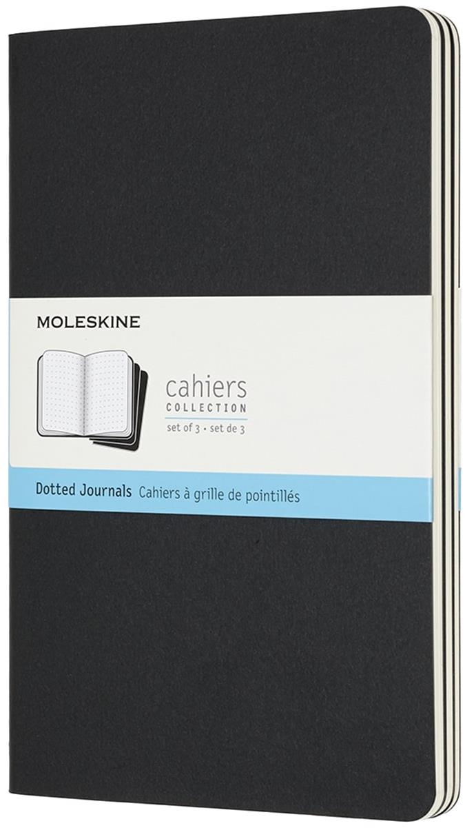 MOLESKINE L, štvorčekový, čierny – balenie 3 ks