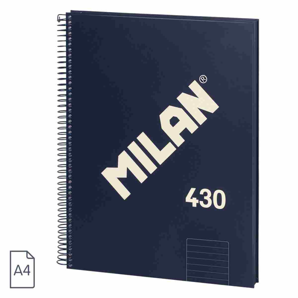 MILAN krúžkový A4 s linajkovým papierom, modrý