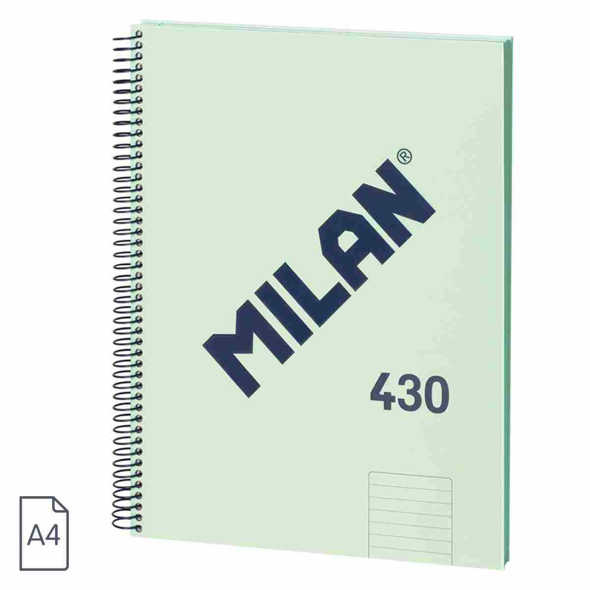 MILAN krúžkový A4 s linajkovým papierom, zelený