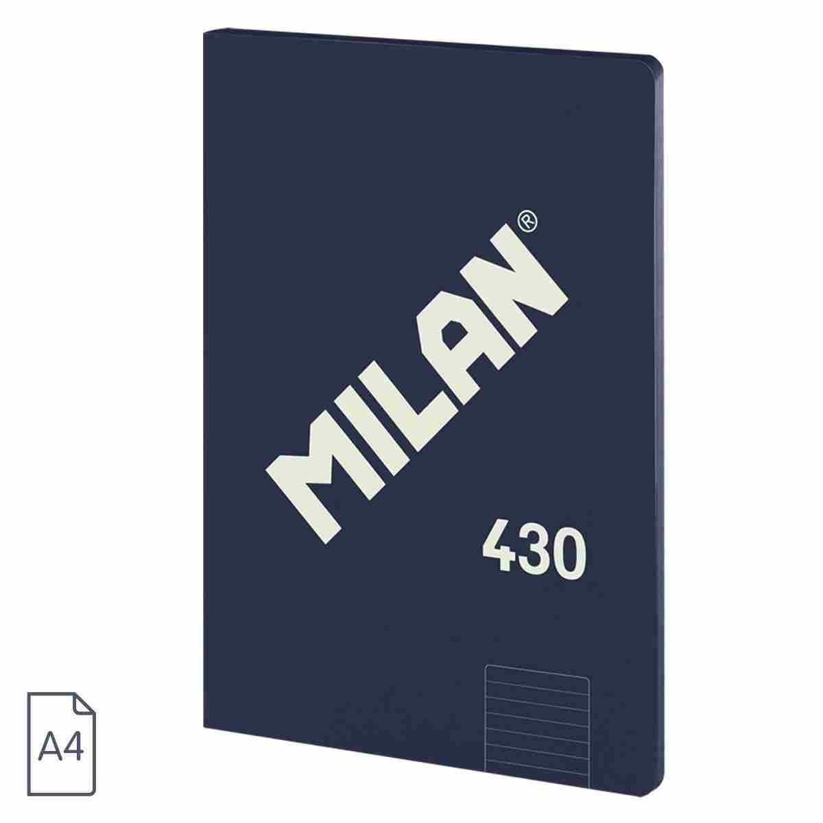 MILAN lepený A4 s linajkovým papierom, modrý