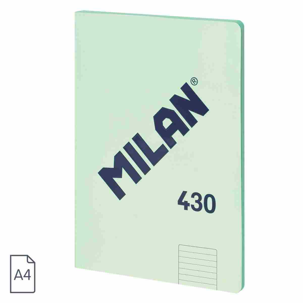 MILAN lepený A4 s linajkovým papierom, zelený