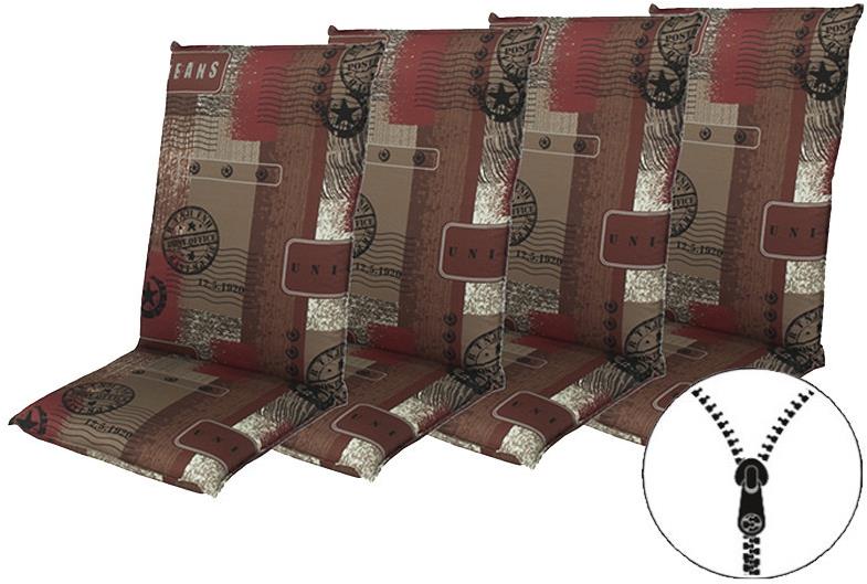 Doppler LIVING 2930 vysoké, súprava 4 ks, podušky na stoličku a kreslo so zipsom
