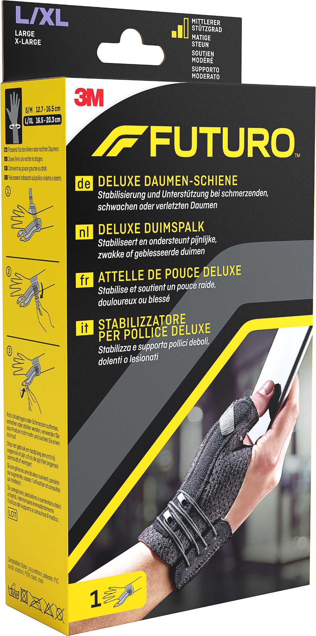 FUTURO Bandáž na palec L – XL, čierna farba