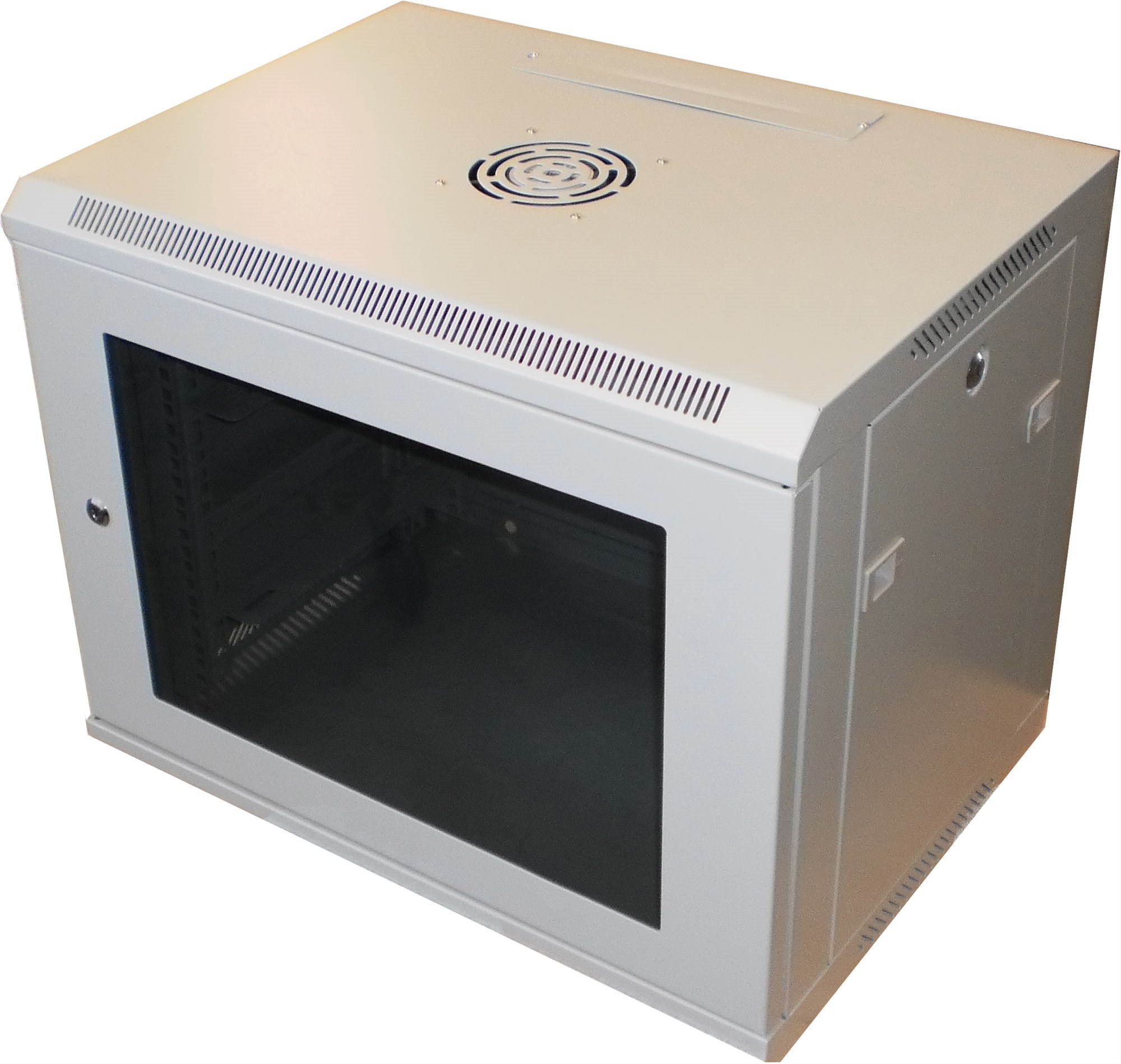 Datacom 19" rozvádzač 9U/450 mm (sklo) sivý