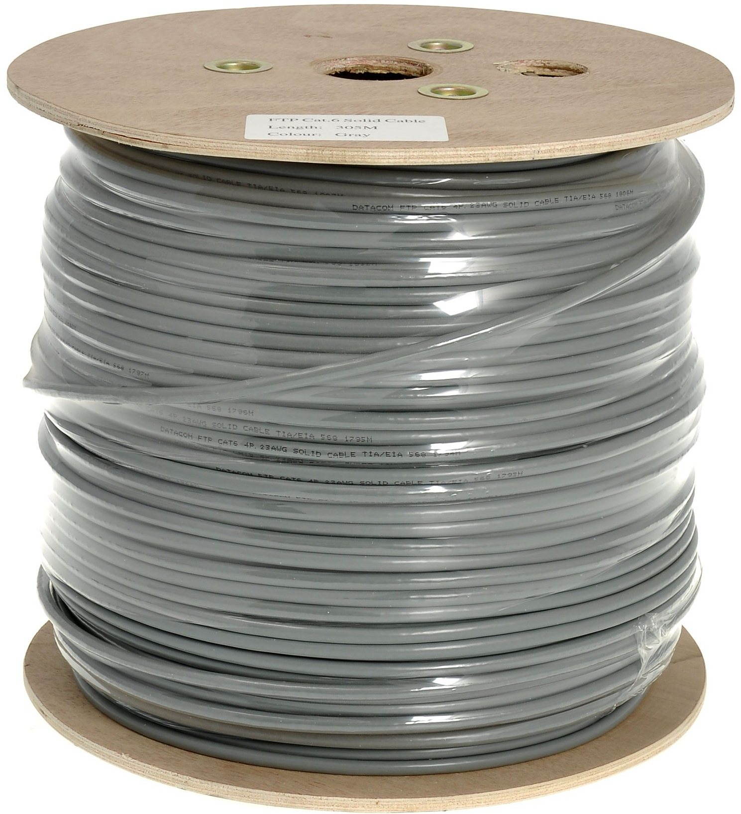 Datacom, drôt, CAT6, FTP, PVC, 305m /cievka