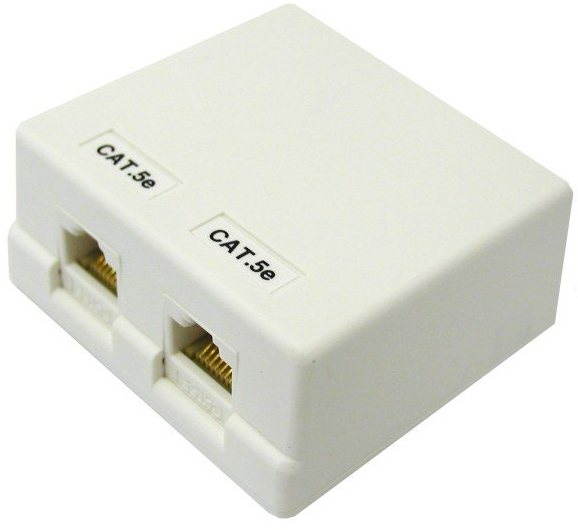 Datacom, CAT5E, STP, 2× RJ45, na omietku