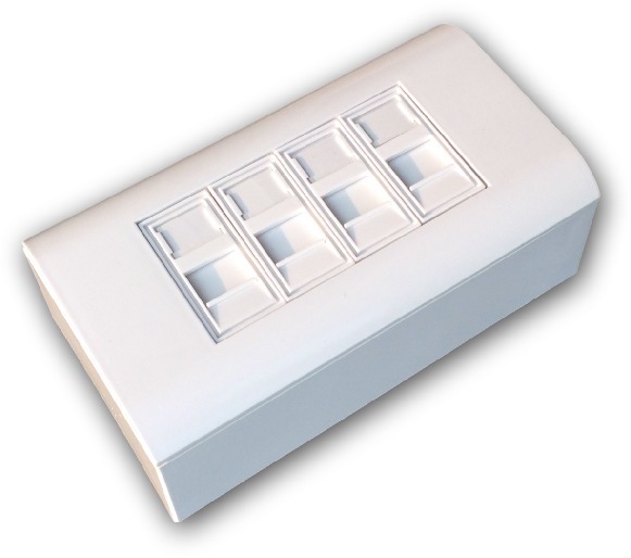 Datacom, CAT5E, STP, 4× RJ45, na omietku aj pod omietku