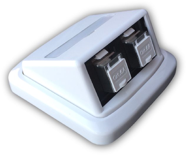 Datacom ABB Tango Dátová zásuvka STP CAT6A 2× RJ45 Skey biela
