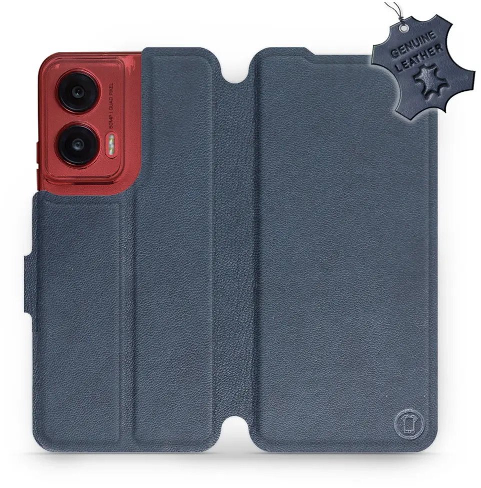 Mobiwear Kožené flip knižkové pre Motorola Moto G35 - Modré