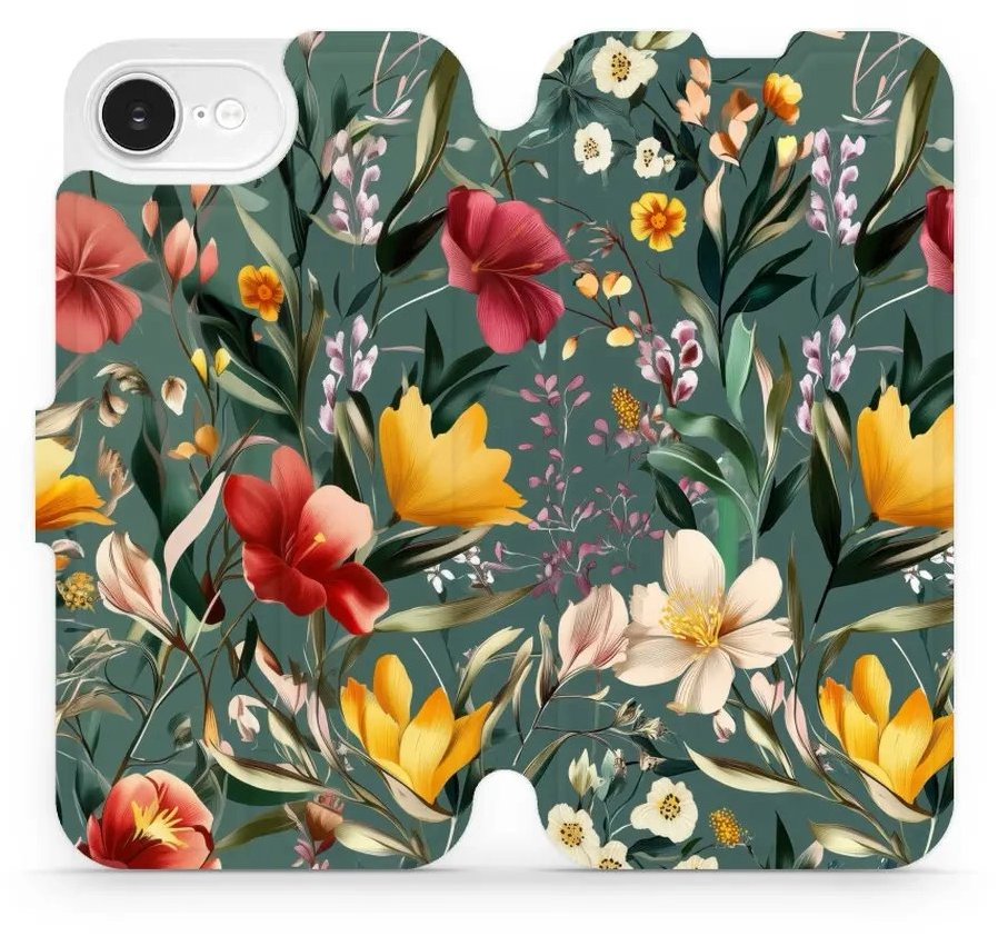 Mobiwear flip knižkové pre Apple iPhone 16e / 17e - Zelená lúka