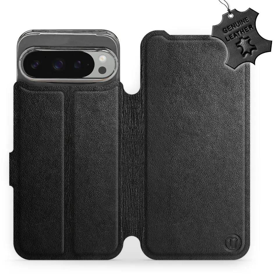 Mobiwear kožené flip knižkové pre Google Pixel 9 Pro XL – Čierne – L BLS