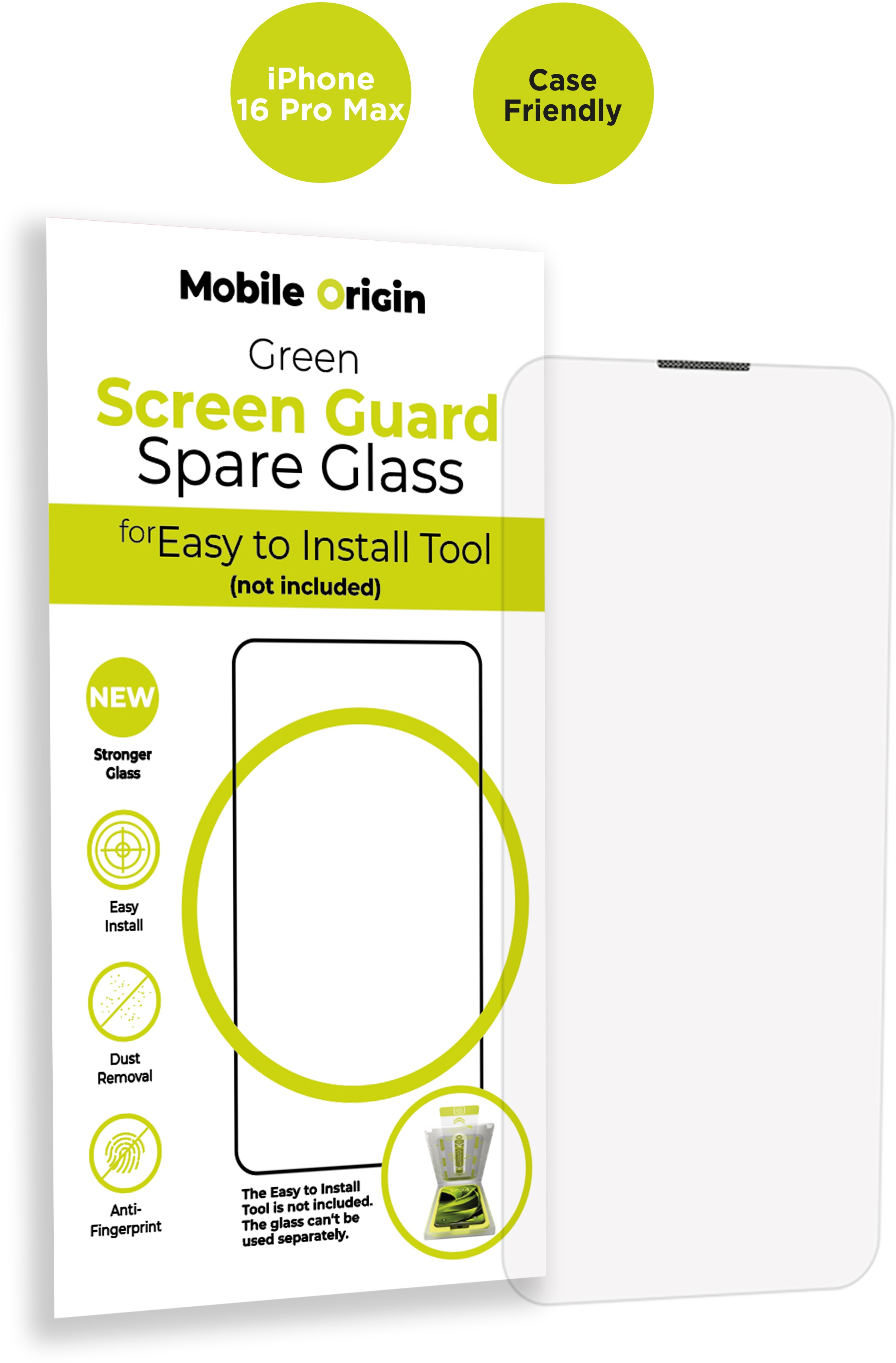 Mobile Origin Screen Guard Spare Glass Case Friendly iPhone 16 Pro Max