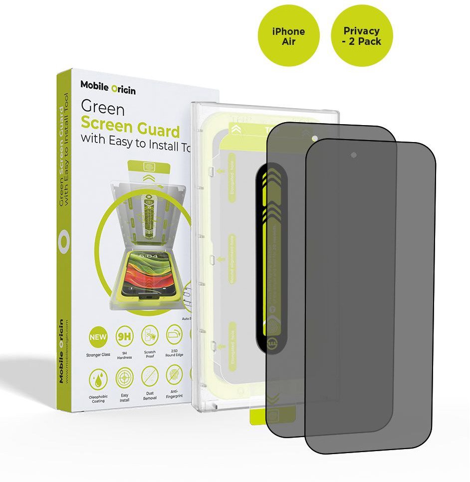 Mobile Origin Screen Guard Privacy With Easy Applicator 2 Pack iPhone Air