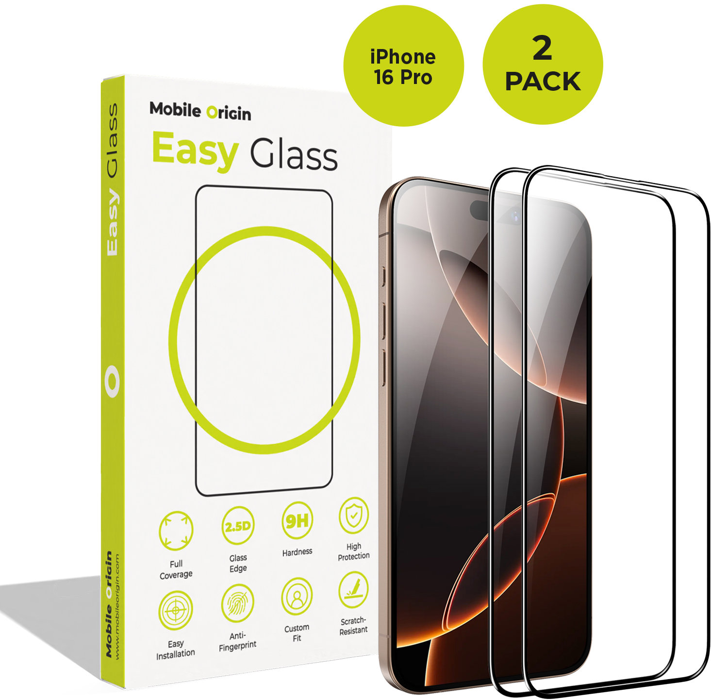 Mobile Origin EasyGlass iPhone 16 Pro 2 pack