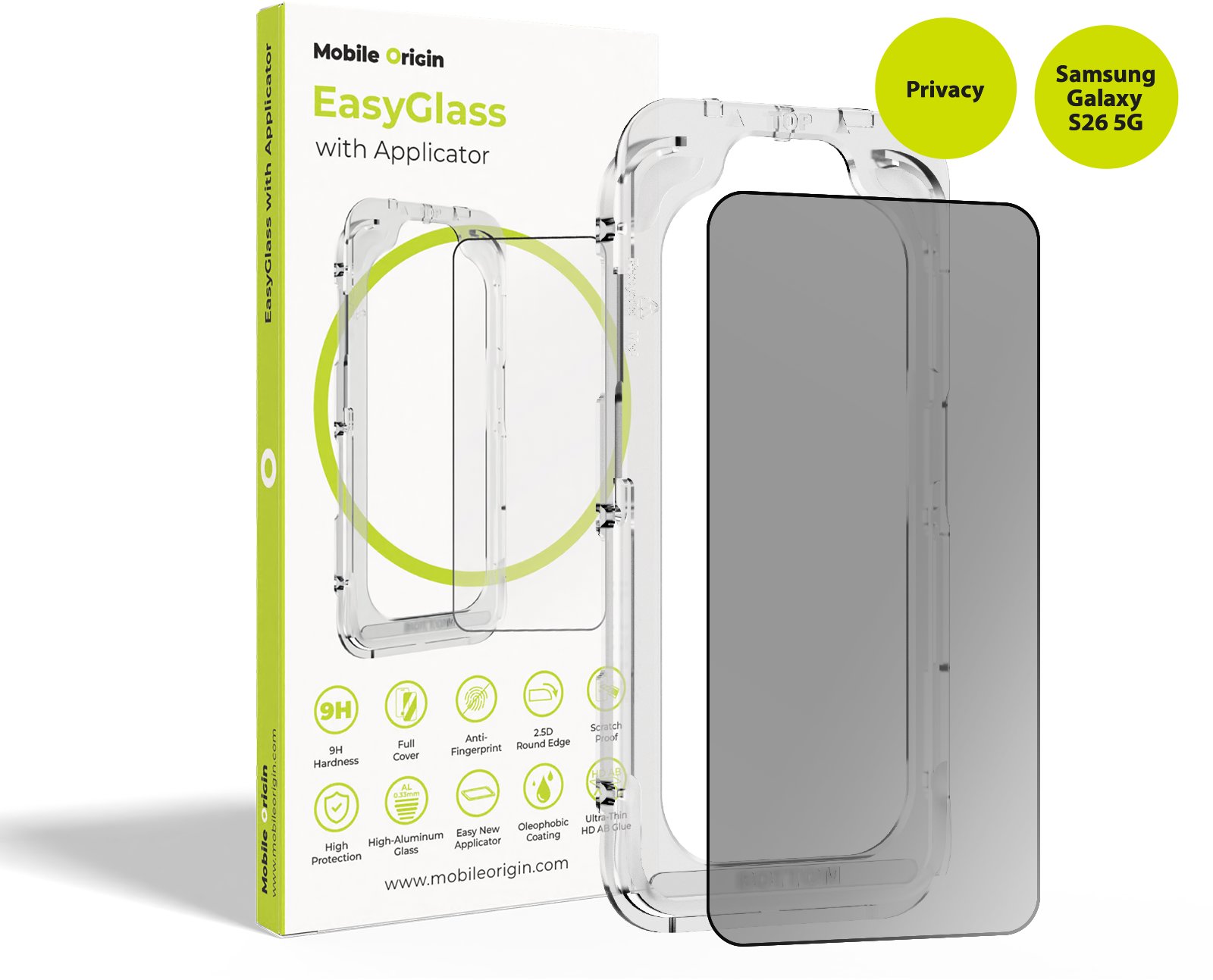Mobile Origin EasyGlass Privacy with Applicator Samsung Galaxy S26 5G