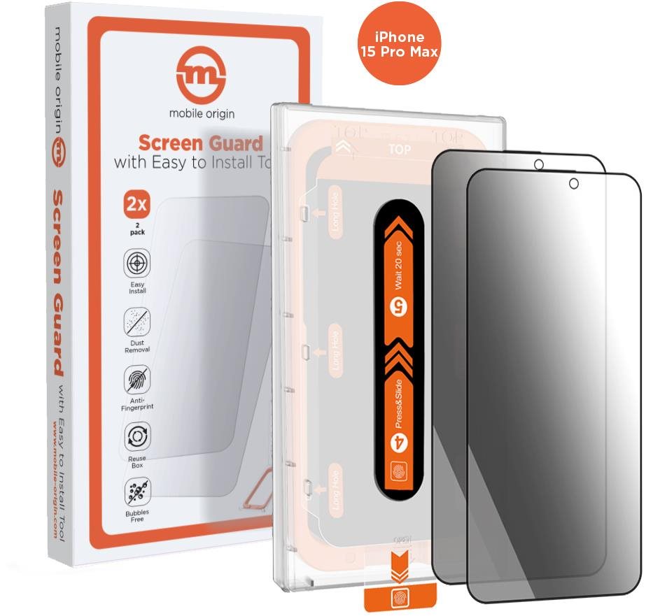 Mobile Origin Privacy Screen Guard iPhone 15 Pro Max 2 ks s aplikátorom